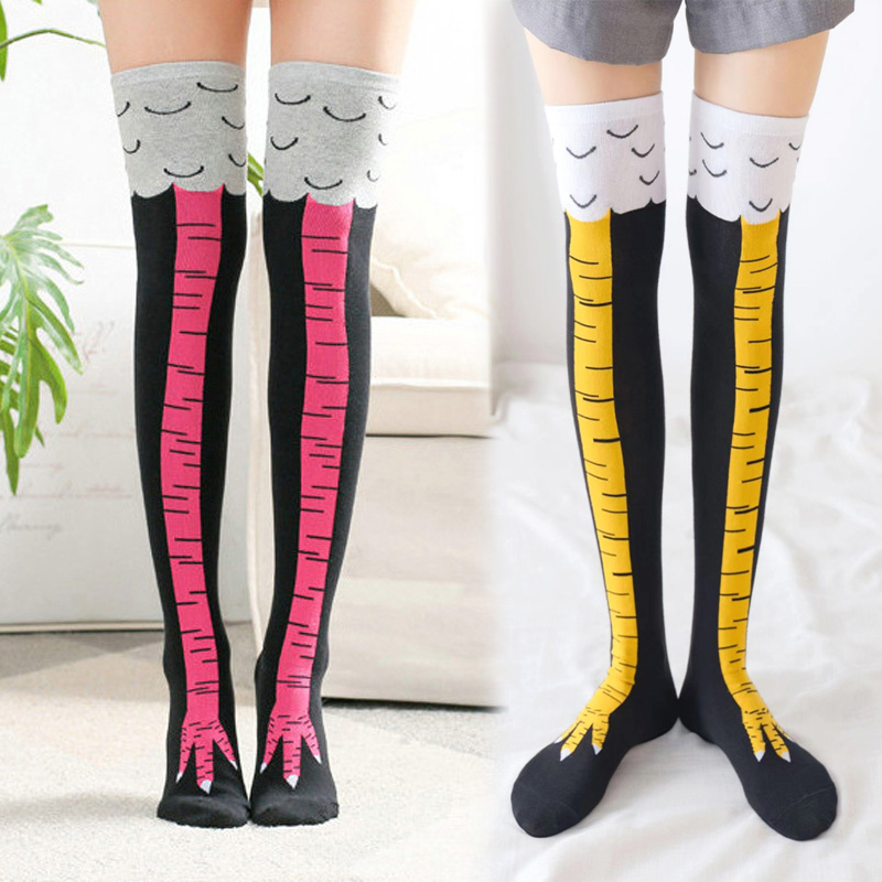 Funny Chicken Leg Socks - 1 par de calcetines hasta la
