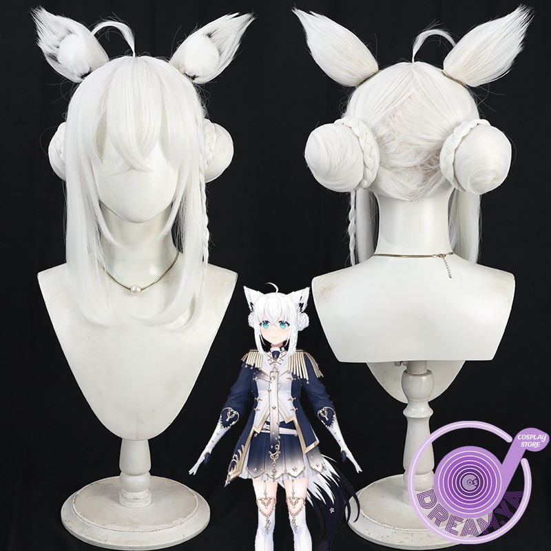 Anime Cosplay Wig Heat Resistant - Peluca de Cosplay Shirakami Fubuki Vtuber,