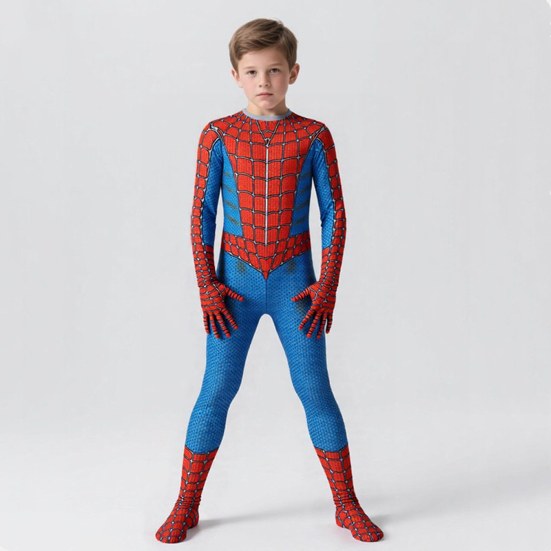 Spiderman Jumpsuit Kids - Disfraz de superhéroe unisex para niños,