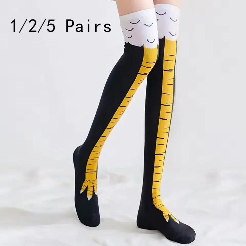 1/2/5 Pares de Calcetines Larg - Funny Chicken Leg Socks reseña y precio