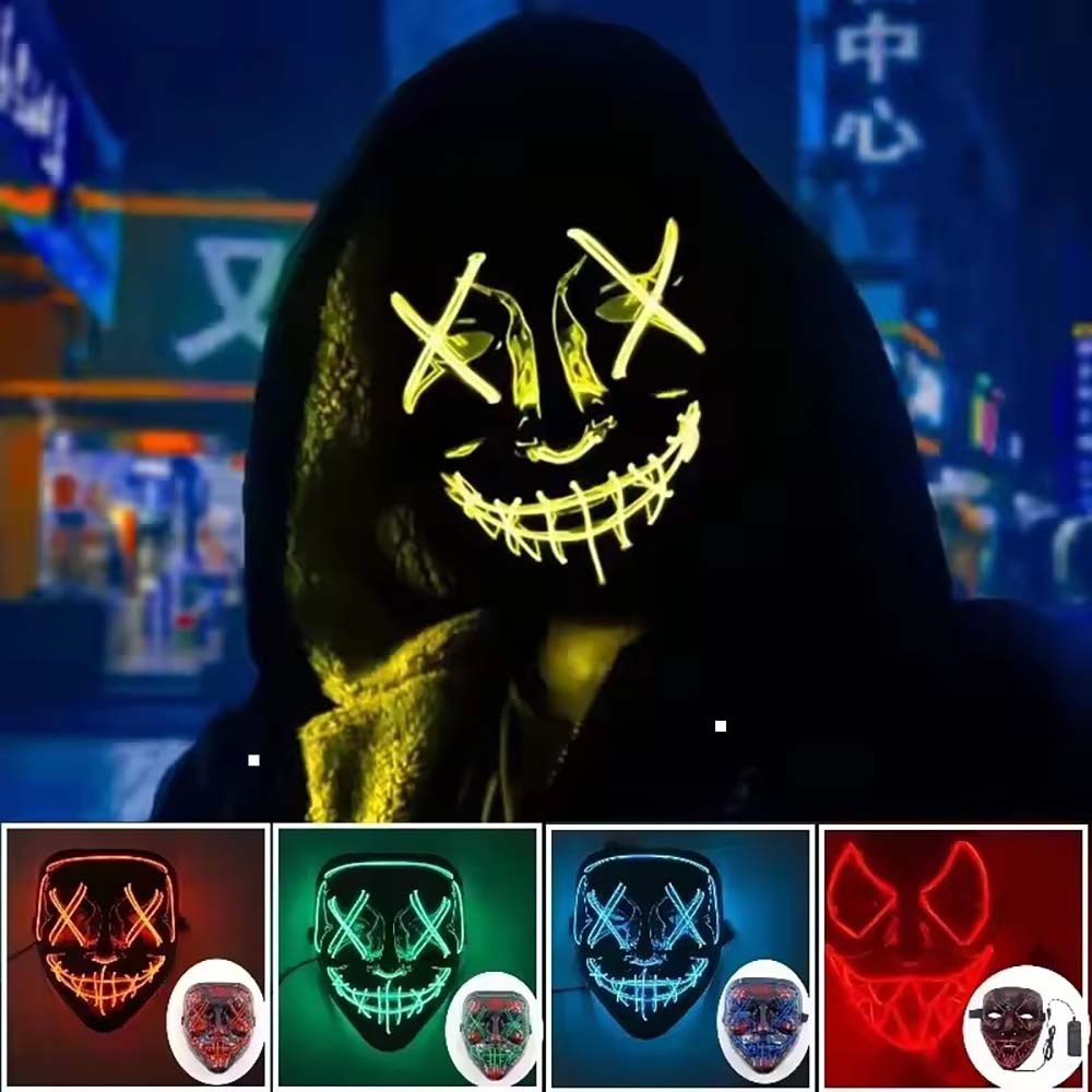 Máscara LED de neón inalámbric - Led Purge Mask Halloween reseña y precio