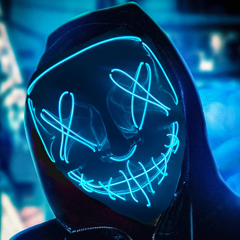 Máscara de neón de alambre EL  - Led Purge Mask Halloween reseña y precio