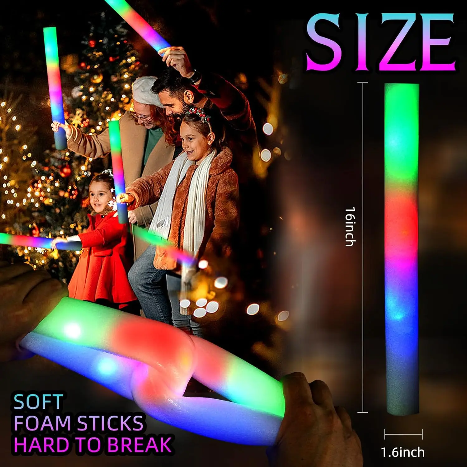 30 barras luminosas de espuma  - Flashing Led Foam Sticks Party reseña y precio